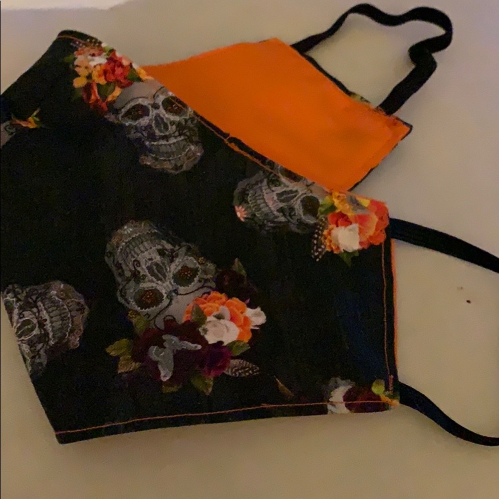 Skull with flowers mask
